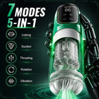Heaven - 5 in 1 Male Masturbator 7 Thrusting Rotation Suction Vibration & Licking Intelligent Control Stroker
