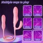 Night Cherry Stretchable Dual Vibration Vibrator for Women with Frequency Adjustment, Body Insertable Self-Stimulation Device, USB Rechargeable Massage Adult Toy