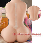A little handsome man uses a half body solid doll as a sex toy, an adult sex doll, and a female buttocks inverted membrane masturbator