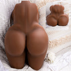 Coffee colored Elma Big Butt Inverted Solid Silicone Doll Airplane Cup Live Version