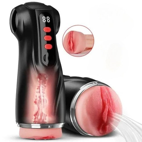 Daphne - 3 Sleeves Pocket Pussy Penis Pump with 9 Sucking & 9 Vibrating Male Stroker